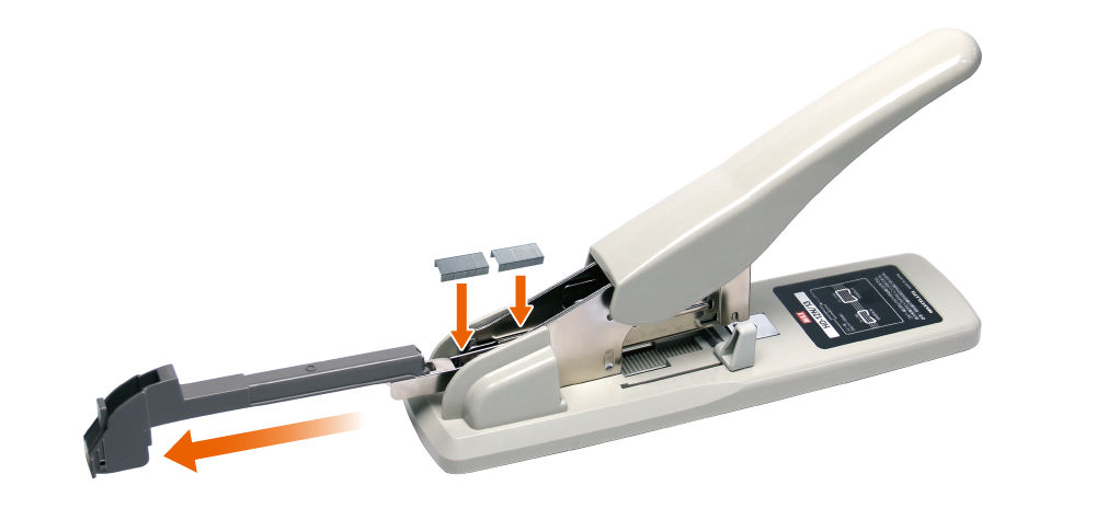 MAX HD-12 N/13 Heavy-Duty Stapler - For Up To 110 Sheets, Uses 1210/1213 Staples, Front Loading, Grey