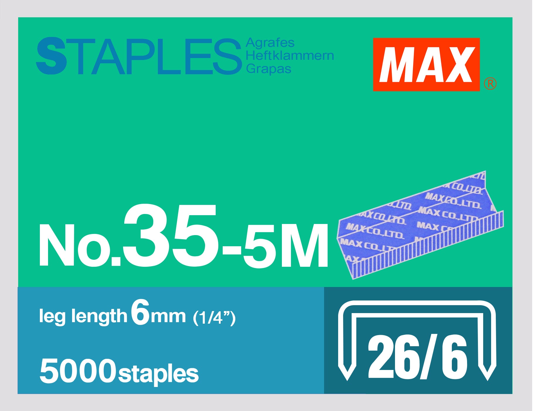 Max Mini Staples, For Use In Max HD-10DF, 5/1-Inch Width, 3 - Foto 6